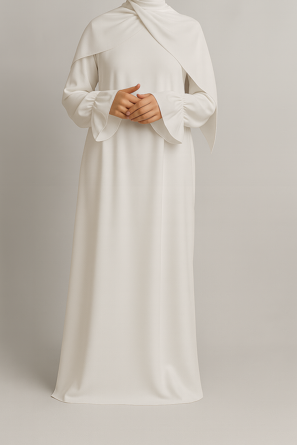Tulip sleeve abaya White