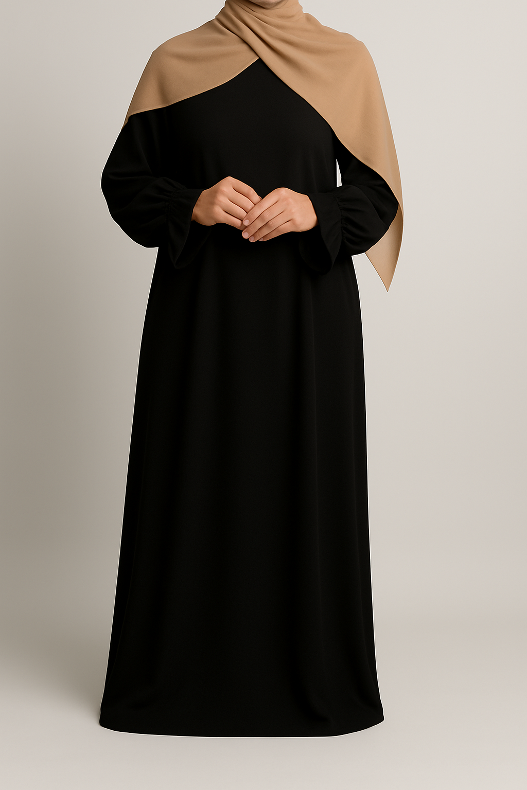 Tulip sleeve abaya Black