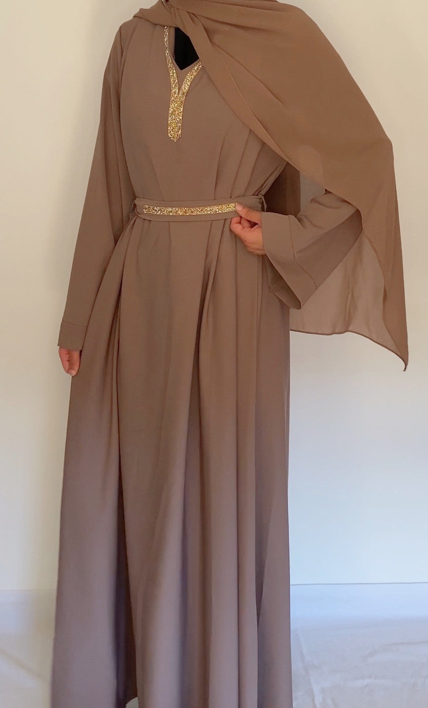 Luxury abaya Warm Mauve